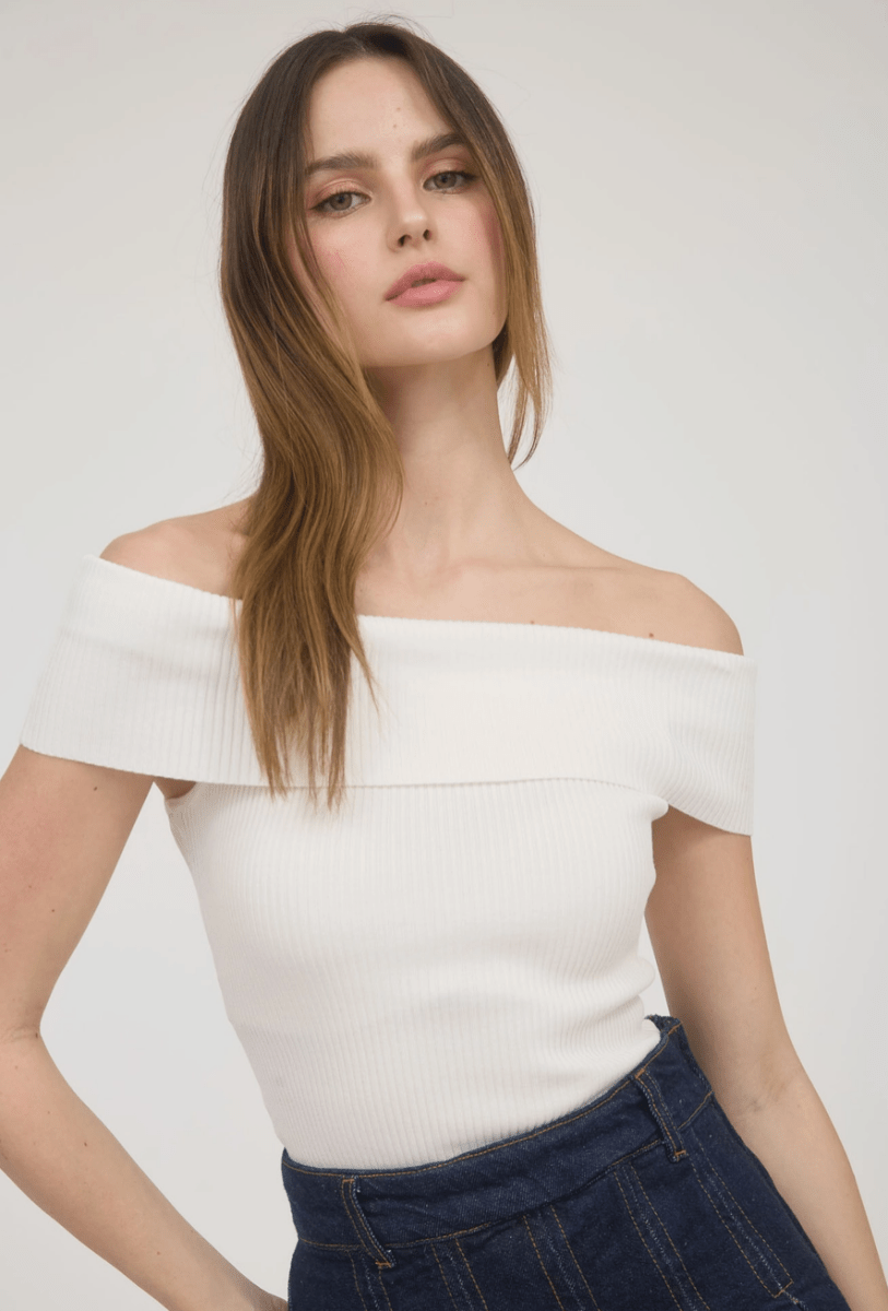 Alabama Off the Shoulder Knit Top - Madmoizelle Closet