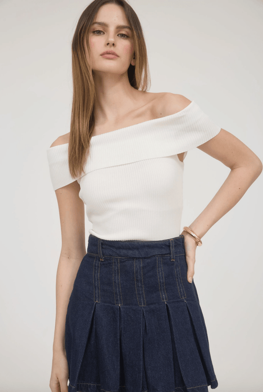 Alabama Off the Shoulder Knit Top - Madmoizelle Closet