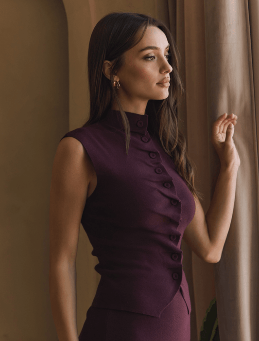 Alexandra Pleated Front Top & Skirt Set - Madmoizelle Closet