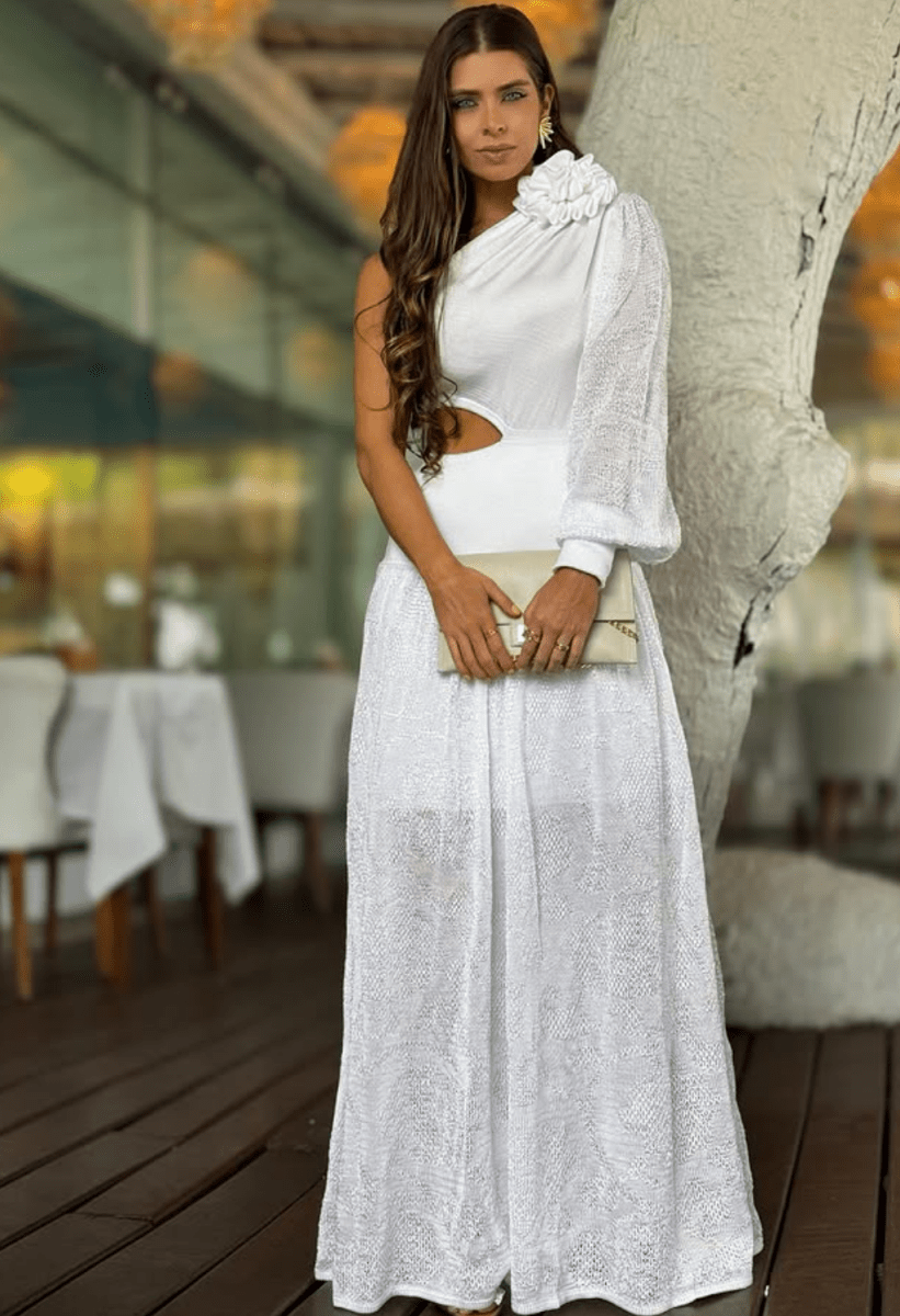 Angela One - Shoulder Long Dress - Madmoizelle Closet