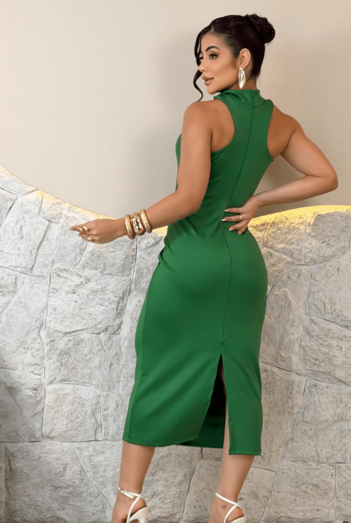Aurora Green Midi Dress - Madmoizelle Closet