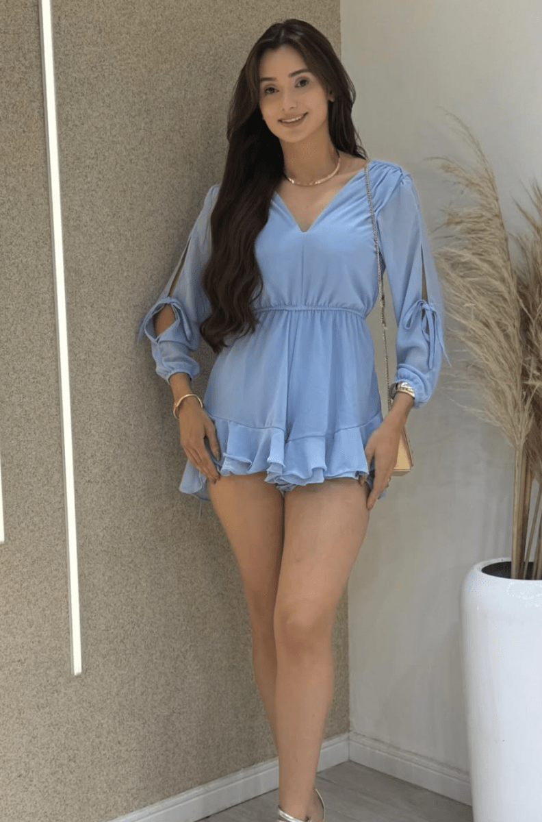 Baby Blue Romper - Madmoizelle Closet