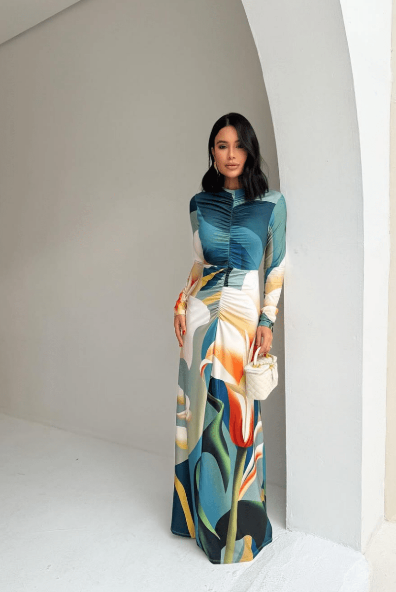 Drape Detail Maxi Dress - Madmoizelle Closet