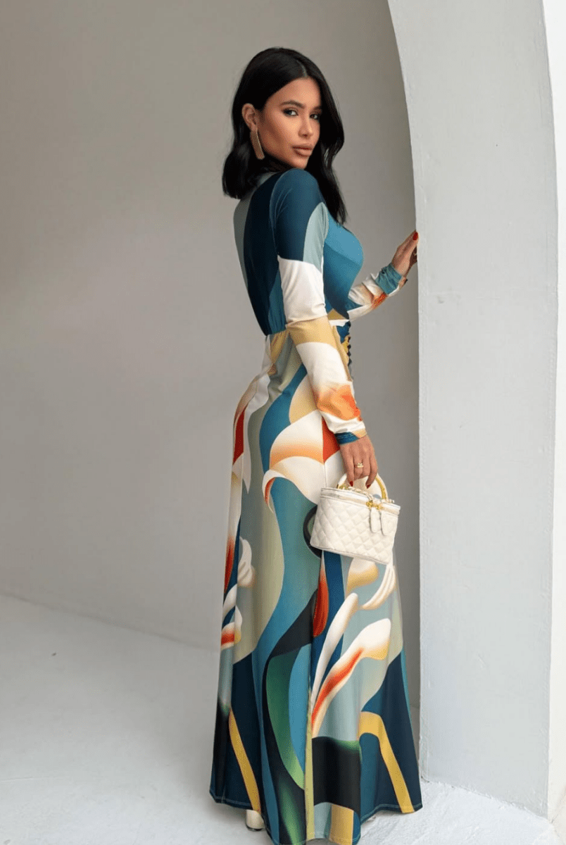 Drape Detail Maxi Dress - Madmoizelle Closet