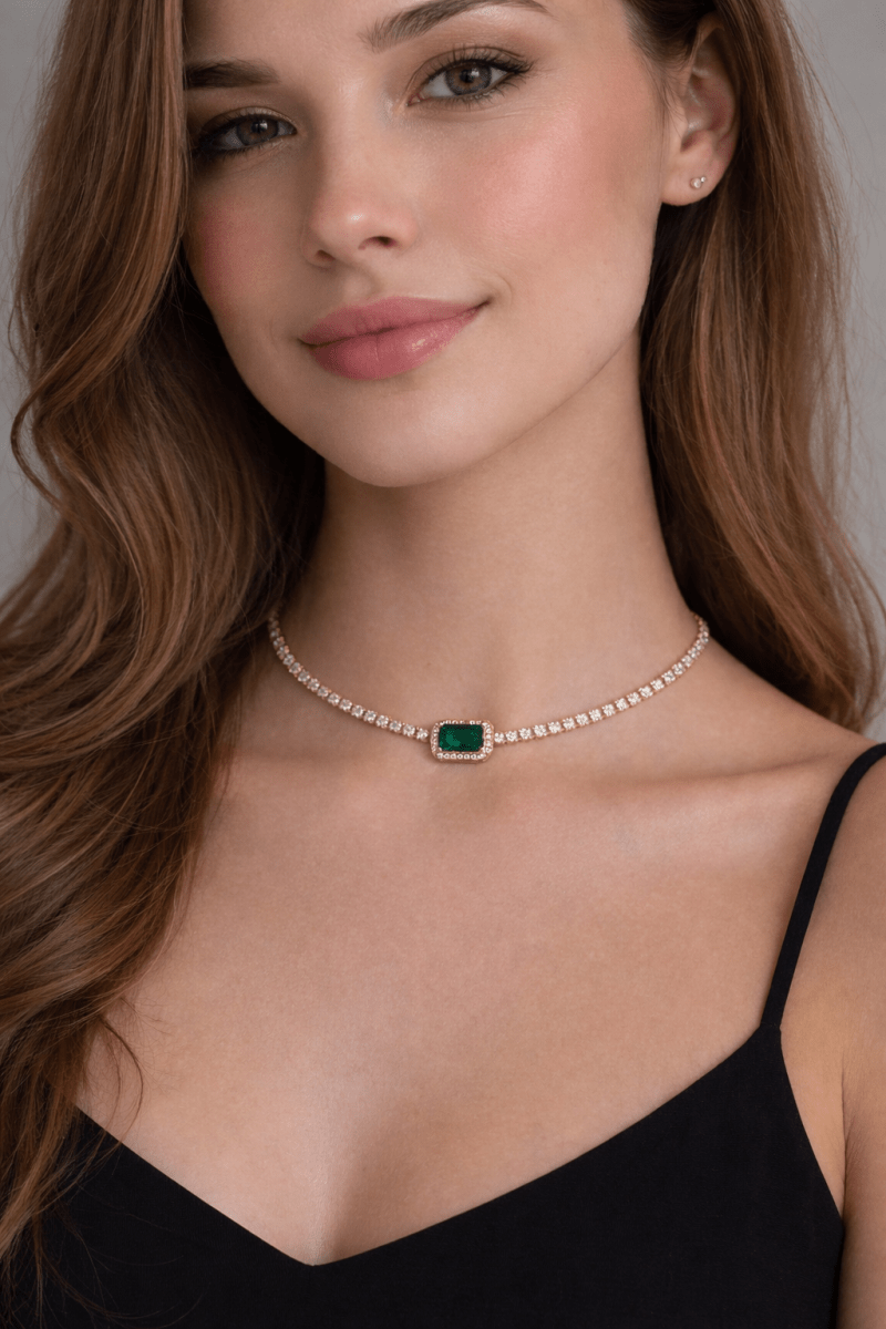 Emerald Grace Choker Necklace - Madmoizelle Closet
