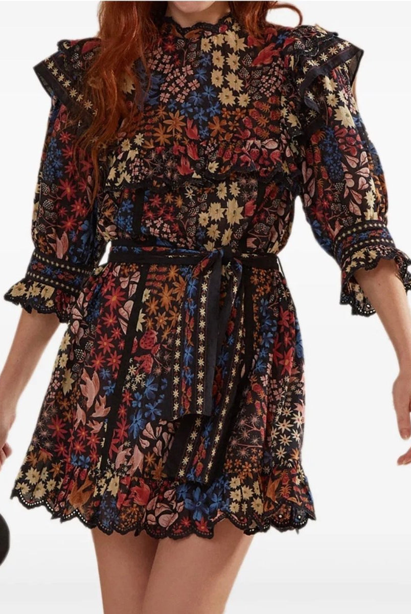FARM Rio Jujus Garden Ruffled Mini Dress - Madmoizelle Closet