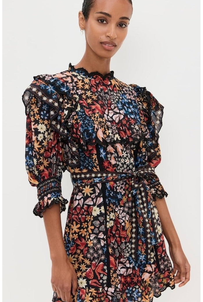 FARM Rio Jujus Garden Ruffled Mini Dress - Madmoizelle Closet