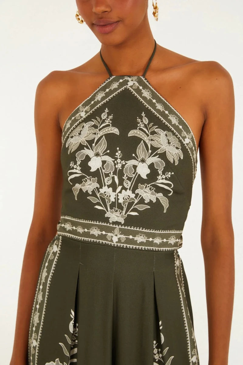 FARM Rio Lais Printed Halter Jumpsuit - Madmoizelle Closet