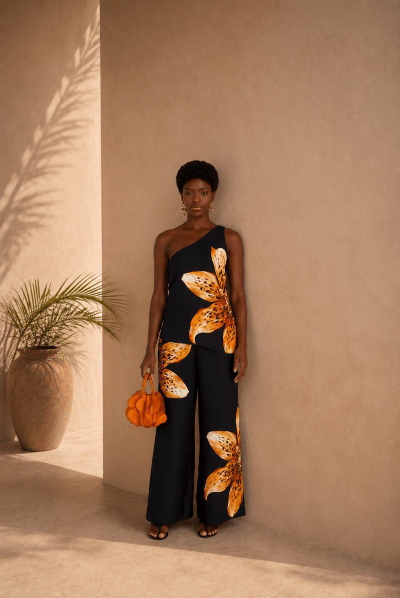 FARM Rio Orchid Leopard Wide-Leg Pants - Madmoizelle Closet