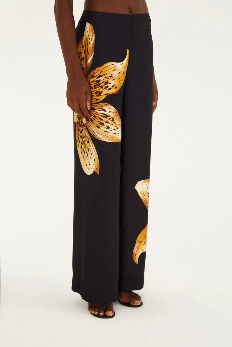 FARM Rio Orchid Leopard Wide-Leg Pants - Madmoizelle Closet