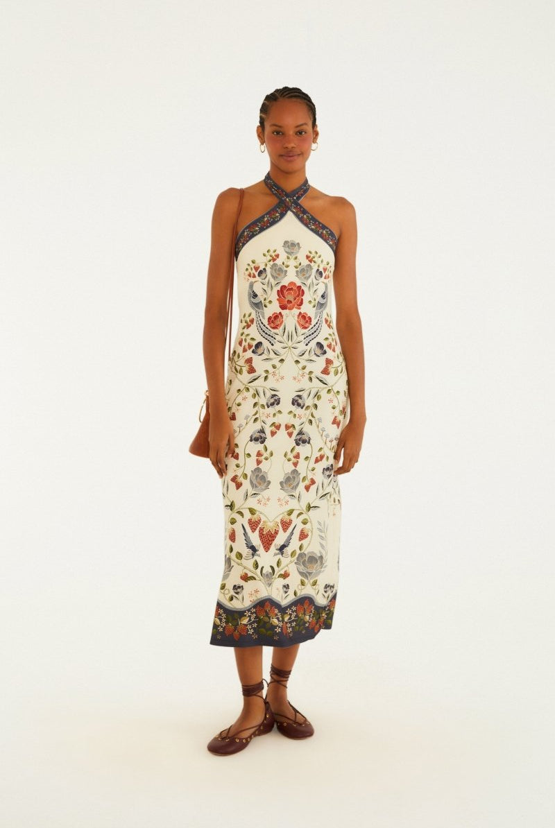 FARM Rio Strawberry Dream Printed Midi Dress - Madmoizelle Closet