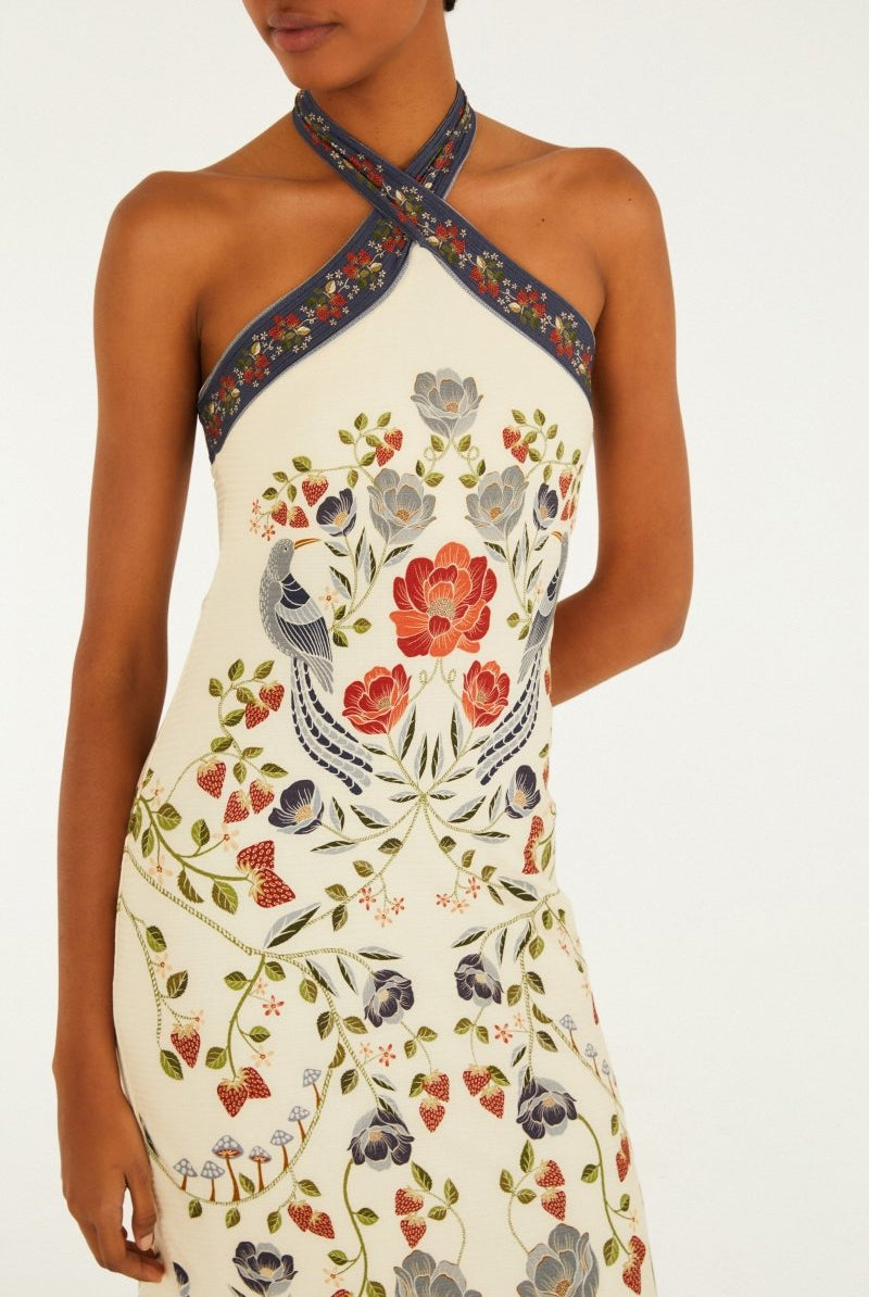 FARM Rio Strawberry Dream Printed Midi Dress - Madmoizelle Closet
