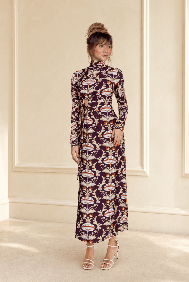 FARM Rio Sweet Mushroom Cut-Out Maxi Dress - Madmoizelle Closet