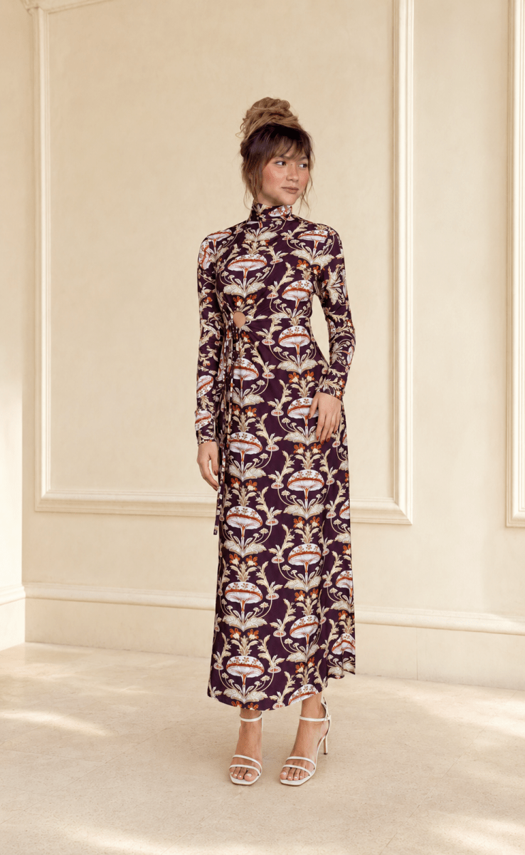 FARM Rio Sweet Mushroom Cut-Out Maxi Dress - Madmoizelle Closet