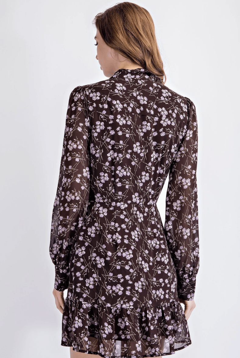 Floral Ruffle Mini Dress - Madmoizelle Closet