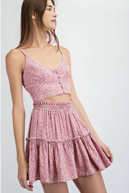 Floral Smocked Two - Piece Set - Madmoizelle Closet