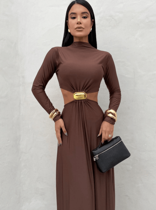 Golden Aura Maxi Dress - Madmoizelle Closet
