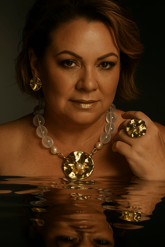 Golden Sculpture Necklace - Madmoizelle Closet