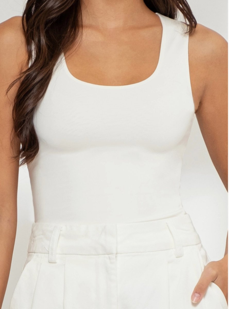 Harper Reversible Scoop Neck Sleeveless Knit Tank Top - Madmoizelle Closet