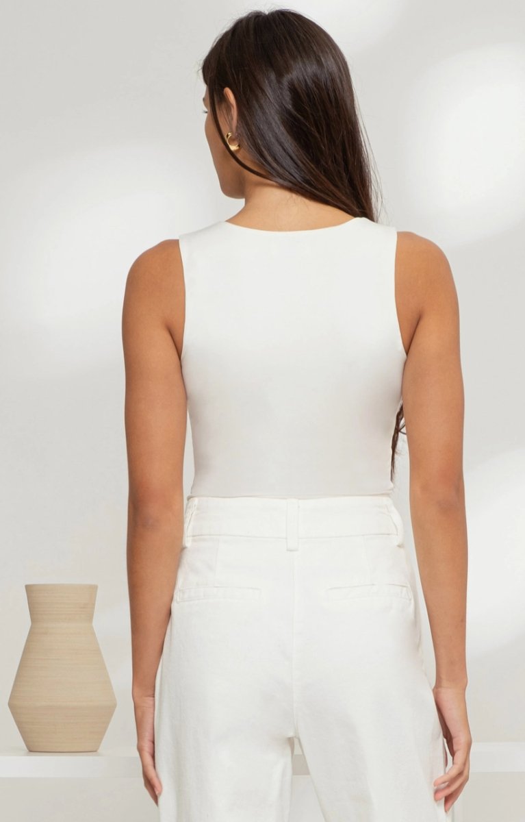 Harper Reversible Scoop Neck Sleeveless Knit Tank Top - Madmoizelle Closet