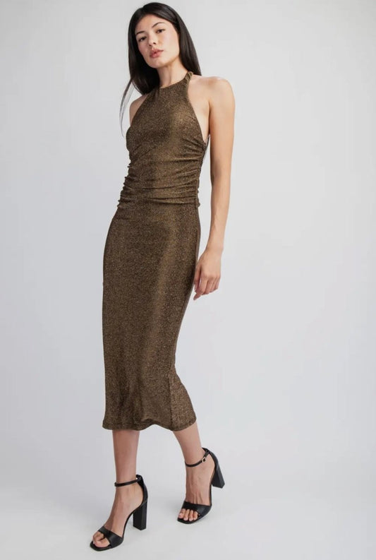 Helia Lurex Knit Mid Dress - Madmoizelle Closet