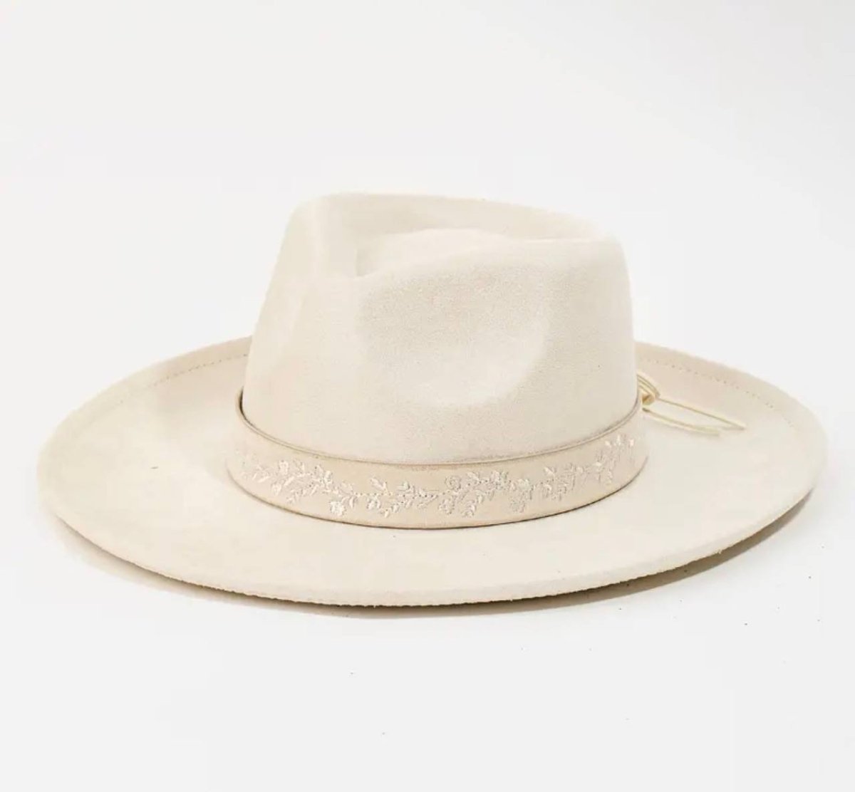 Ivory Floral Band Hat - Madmoizelle Closet