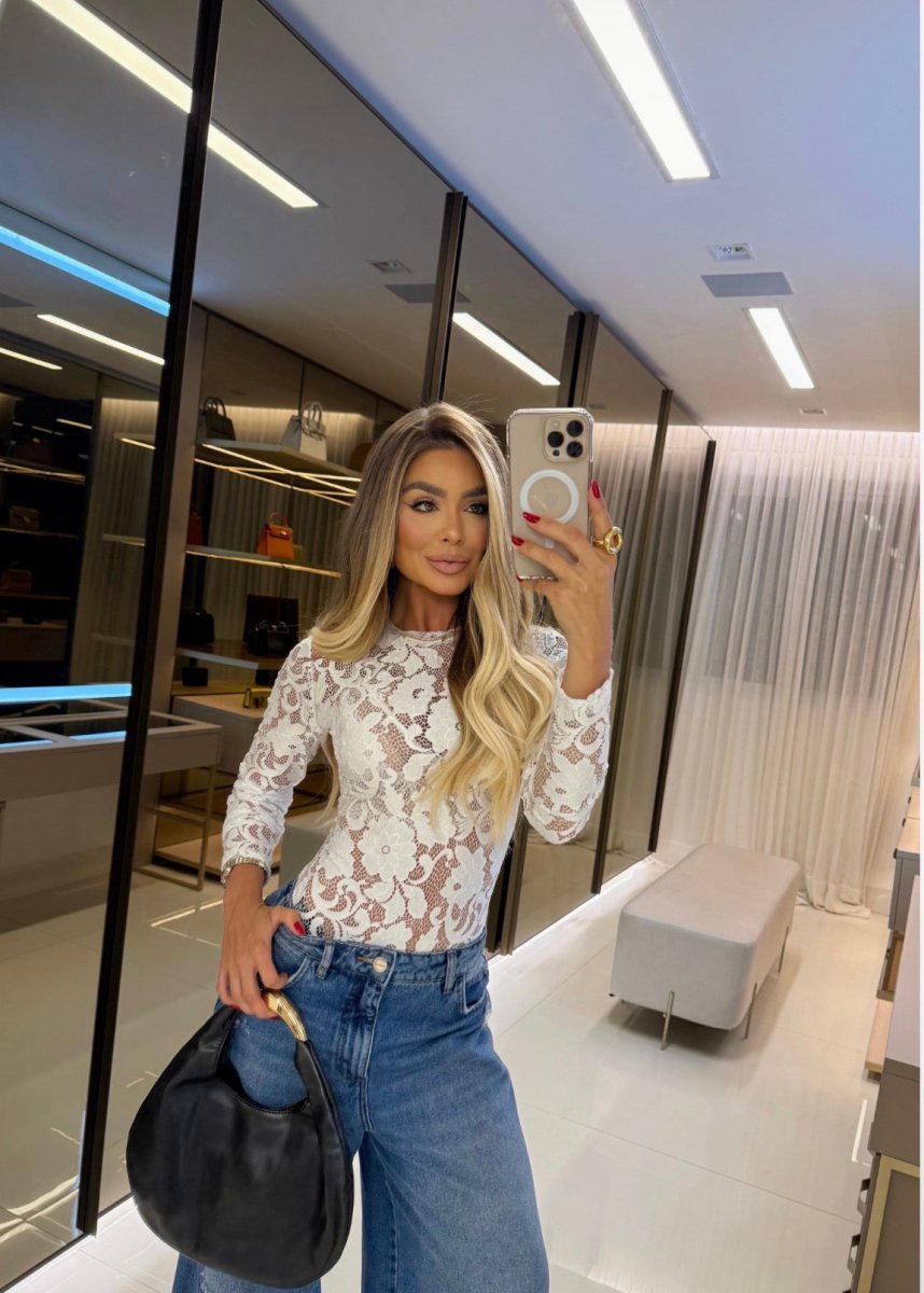 Ivory Lace Bodysuit - Madmoizelle Closet