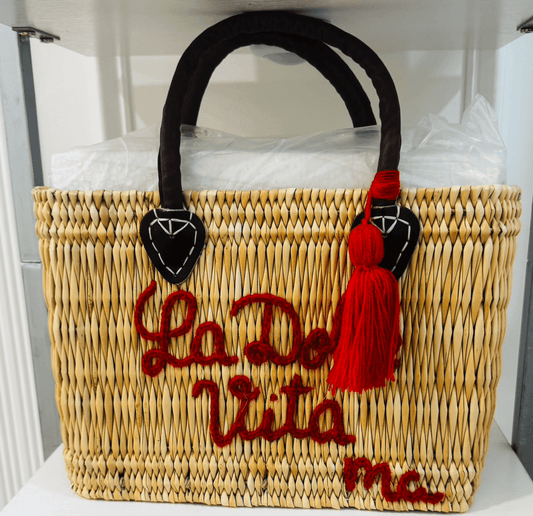 La Dolce Vita Handwoven Moroccan Basket - Madmoizelle Closet