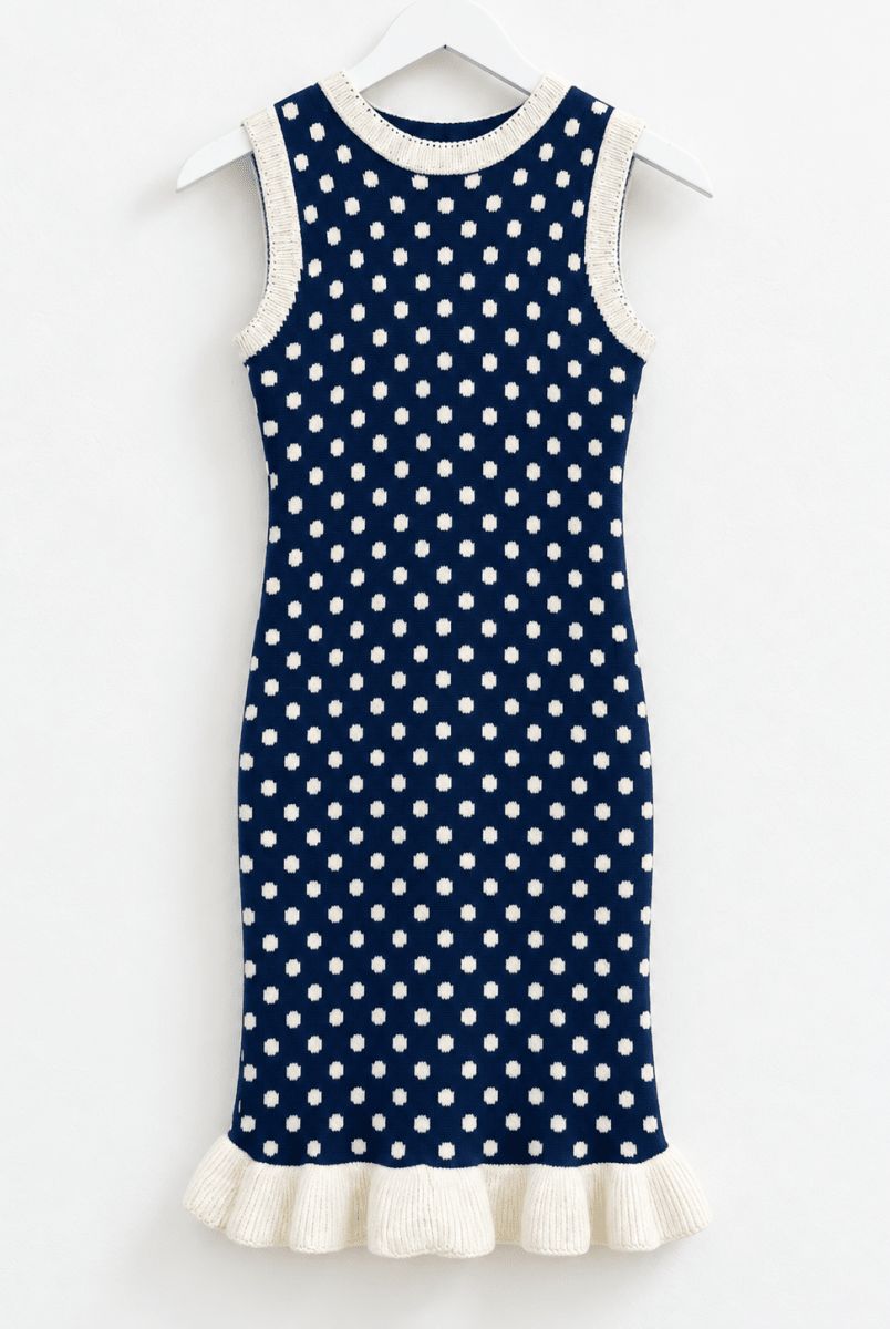 Luz Polka Dot Knit Dress - Madmoizelle Closet