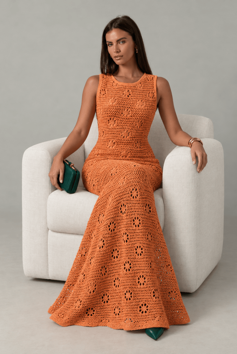 Marbella Crochet Maxi Dress - Madmoizelle Closet