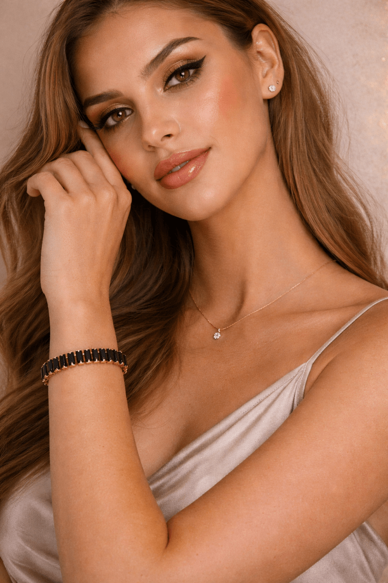 Moses Baguette Tennis Bracelet – 18K Gold Finish - Madmoizelle Closet