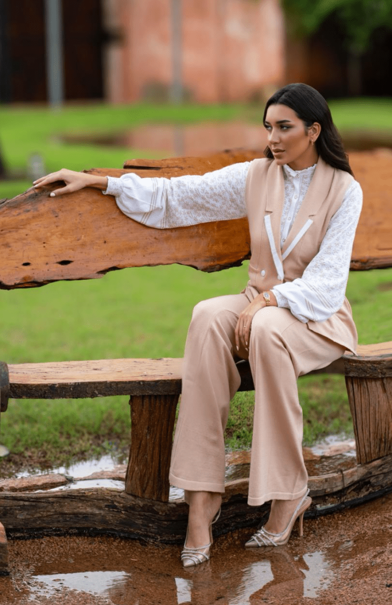 Nida Cream Knit Set - Madmoizelle Closet