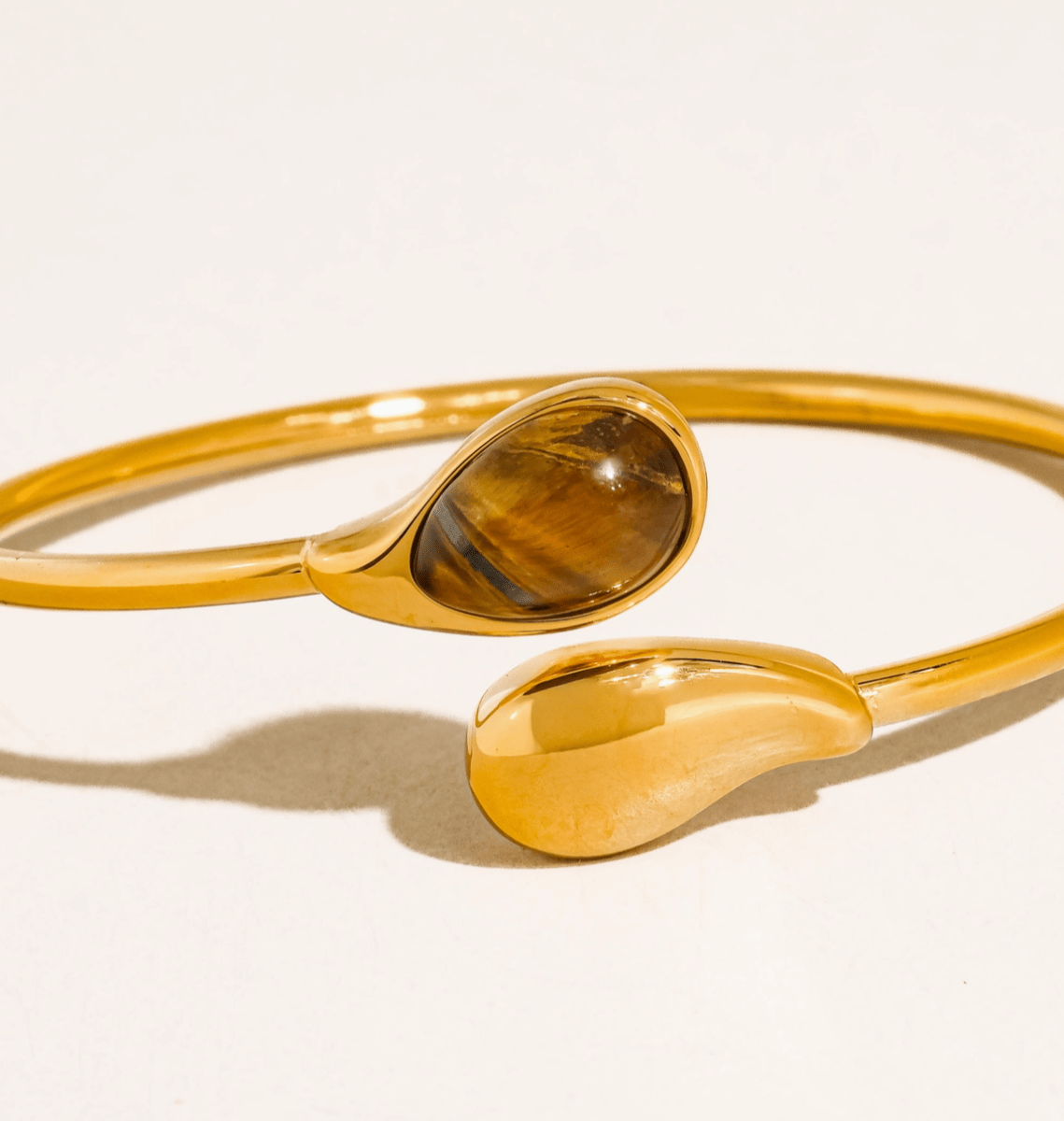Open Cuff Stone Bracelet - Madmoizelle Closet