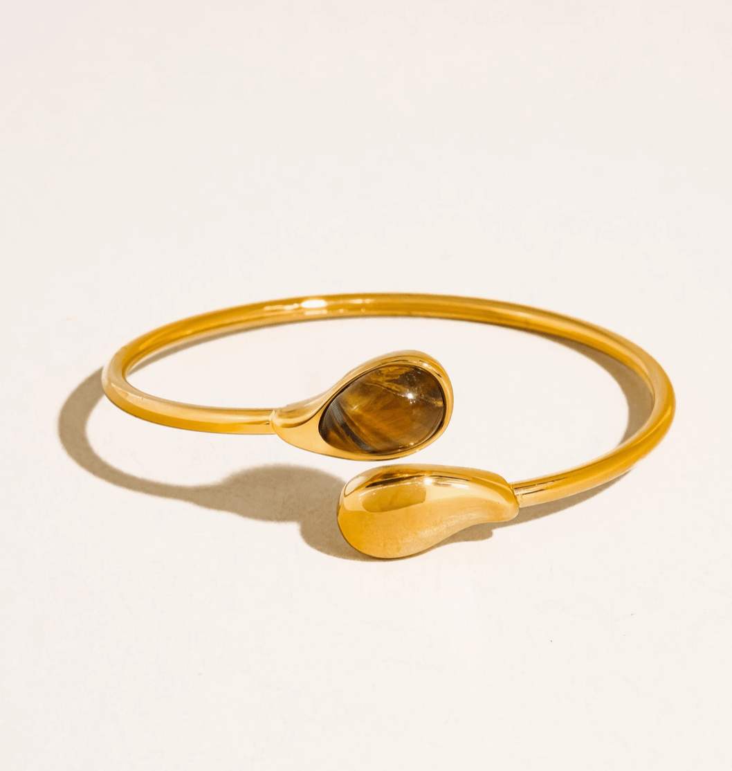 Open Cuff Stone Bracelet - Madmoizelle Closet