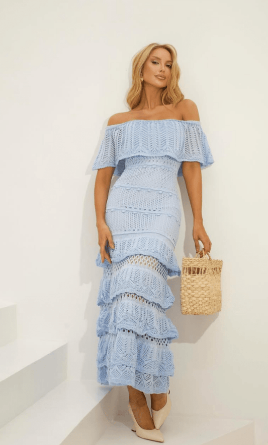 Sky Blue Knit Dress - Madmoizelle Closet