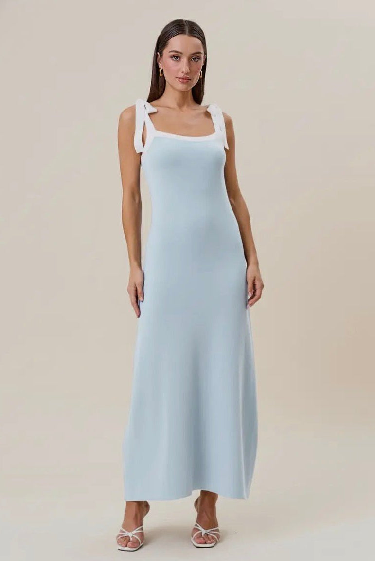 Soft Blue Maxi Dress - Madmoizelle Closet