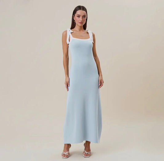 Soft Blue Maxi Dress - Madmoizelle Closet