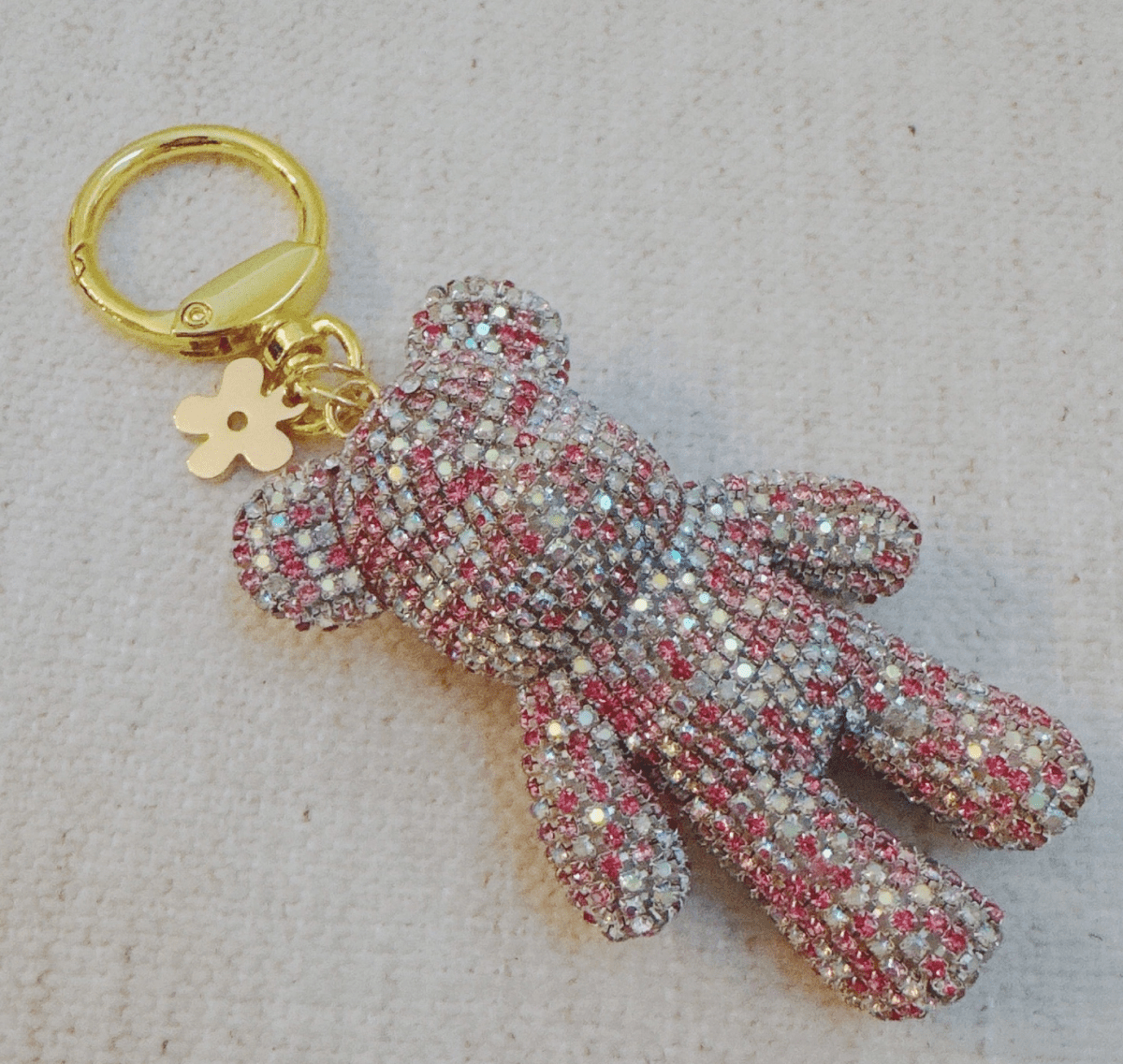 Twinkle Teddy Luxe Bag Charm – Pink Crystal Bear - Madmoizelle Closet