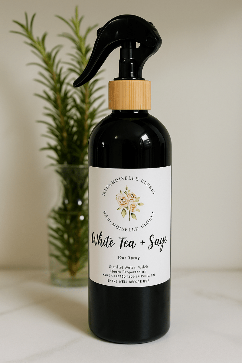 White Tea + Sage Room + Linen Spray - Madmoizelle Closet
