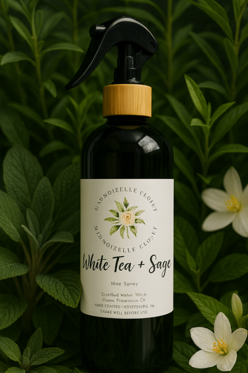 White Tea + Sage Room + Linen Spray - Madmoizelle Closet