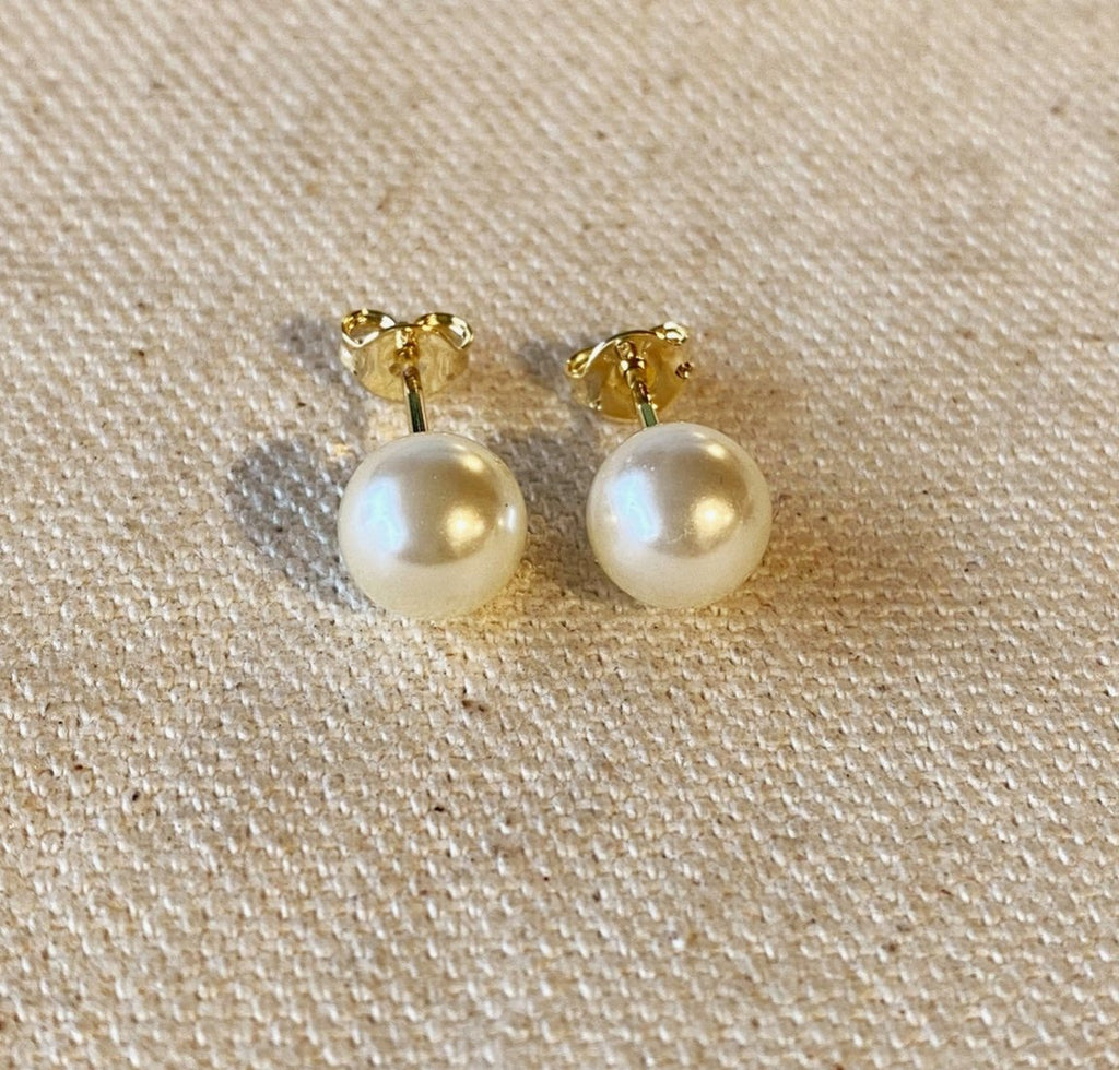 Liege 18K Gold Filled Pearl Stud Earrings