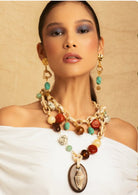 18k Filed Stone earring - Madmoizelle Closet