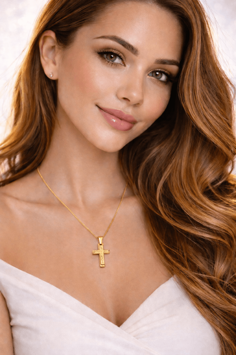 18K Gold Filled Cross Necklace - Madmoizelle Closet