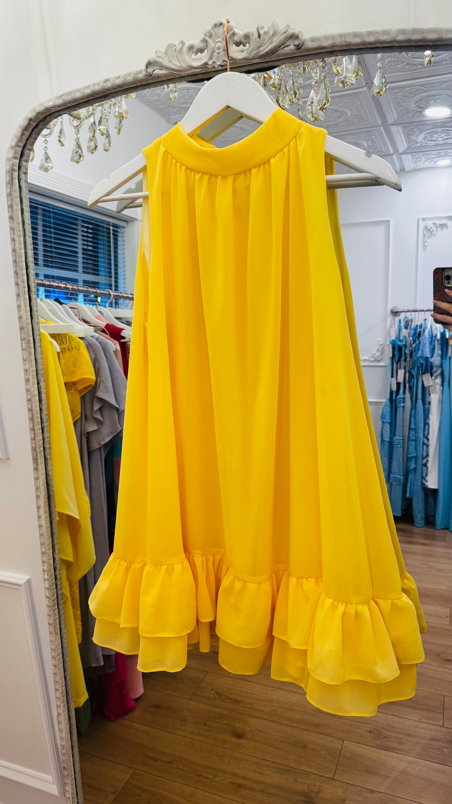 Cici Yellow Flow Dress