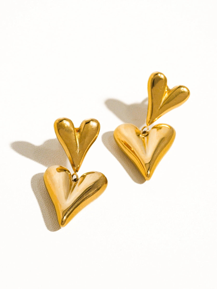 Adel 18K Gold Non - Tarnish Heart Earring - Madmoizelle Closet