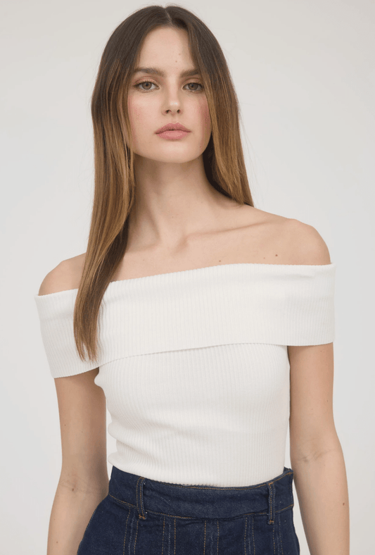 Alabama Off the Shoulder Knit Top - Madmoizelle Closet