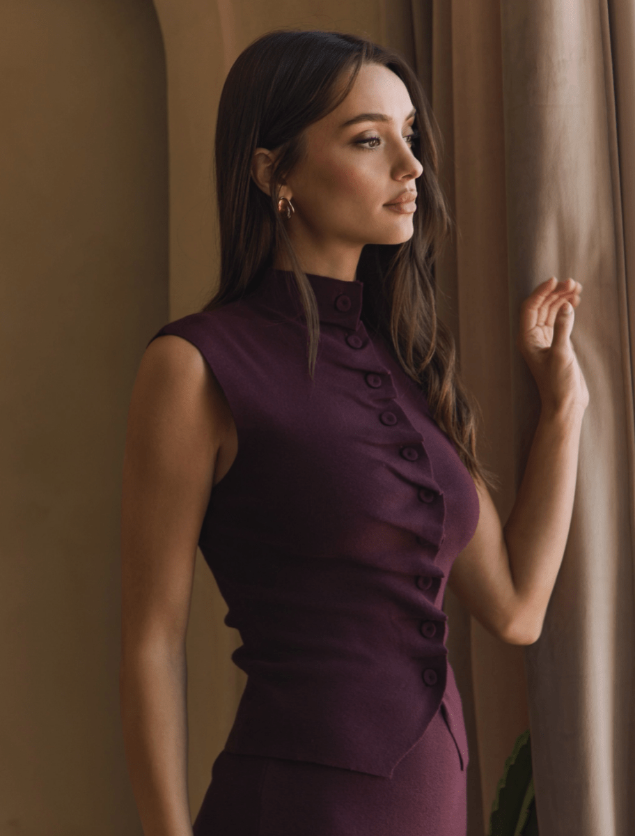 Alexandra Pleated Front Top & Skirt Set - Madmoizelle Closet