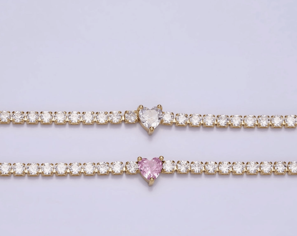 Amore Heart Tennis Necklace - Madmoizelle Closet