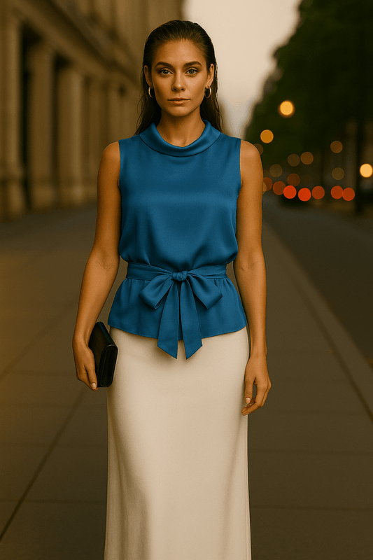 Ana Kelly Sleeveless Top with Slit - Madmoizelle Closet