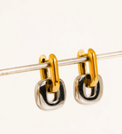 Arliss Two-Tone Link Drop Earrings - Madmoizelle Closet